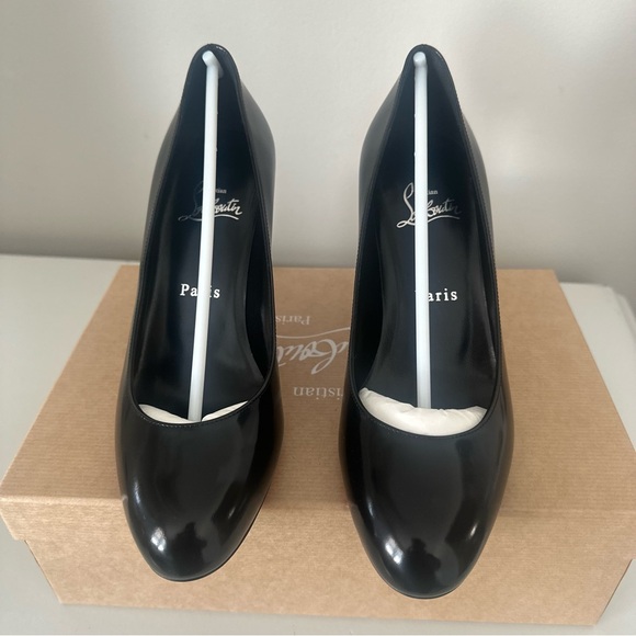 Christian Louboutin Black Pumppie 85 patent leather pumps 37 - Picture 3 of 7